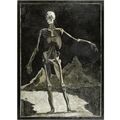 Italian, 18th century, memento mori panel with a skeleton. 