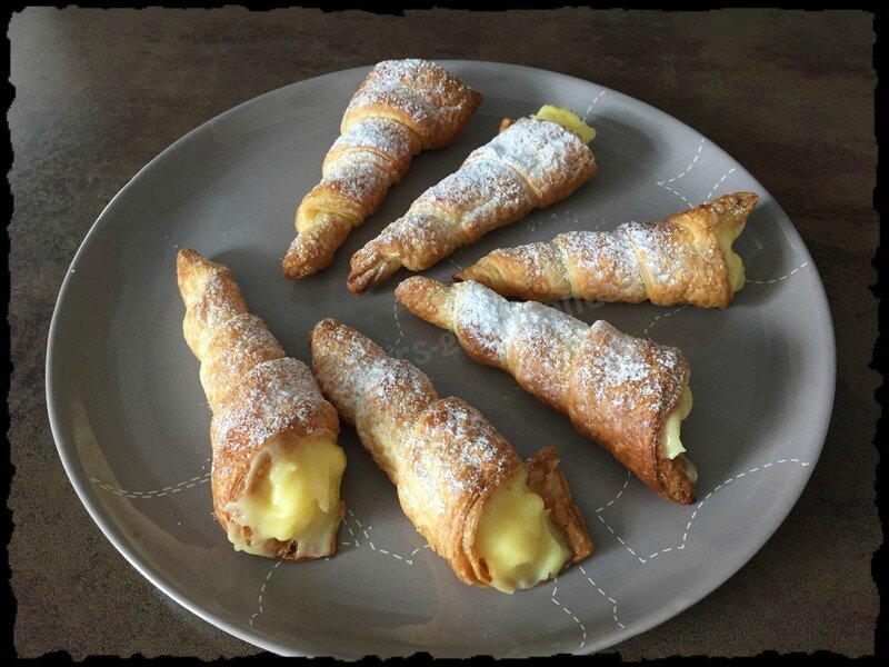 Cornets à la crème pâtissière. - Recette Ptitchef