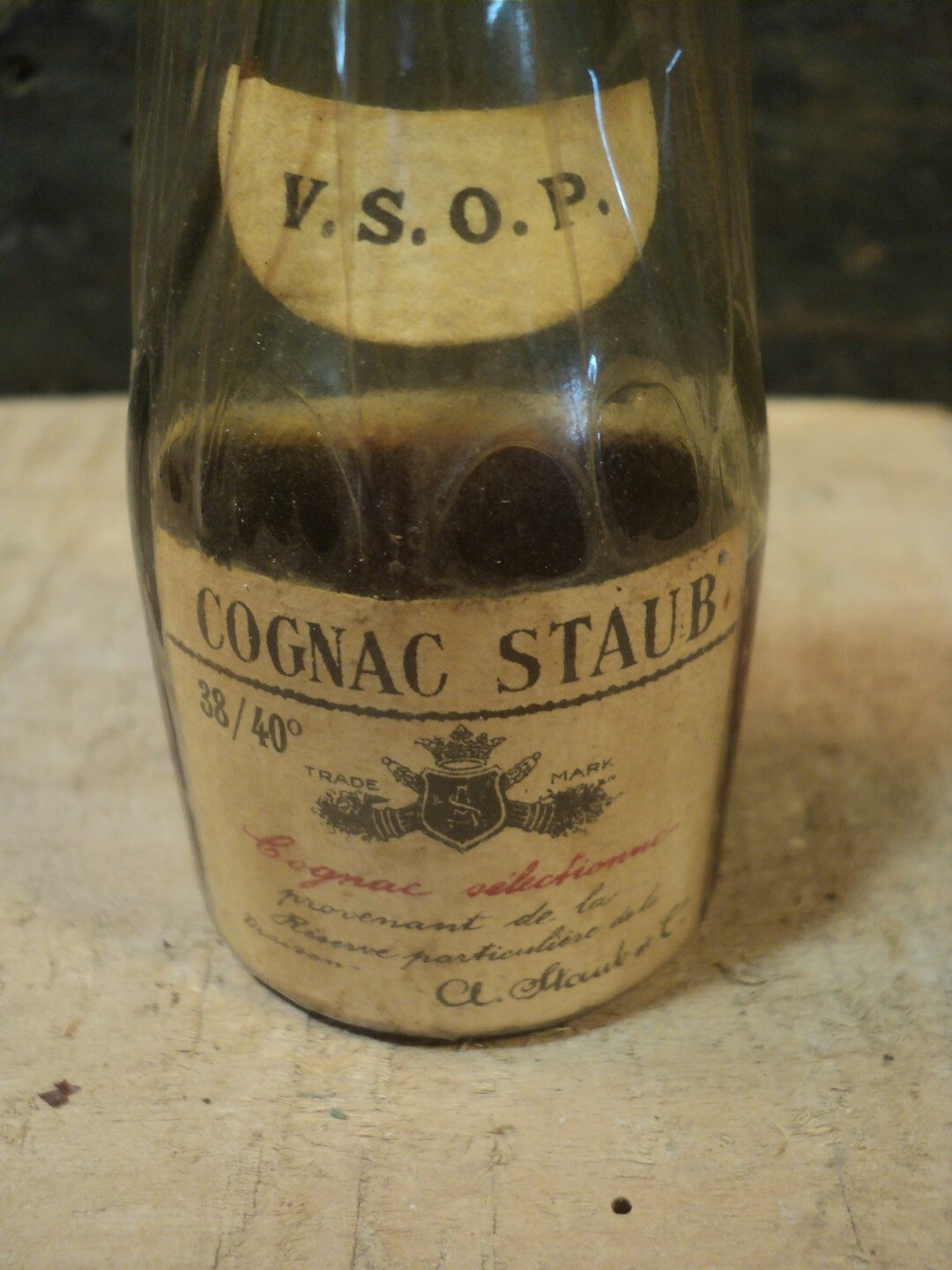 Mignonnette ancienne old mini bottle Cognac Prunier VSOP 3cl