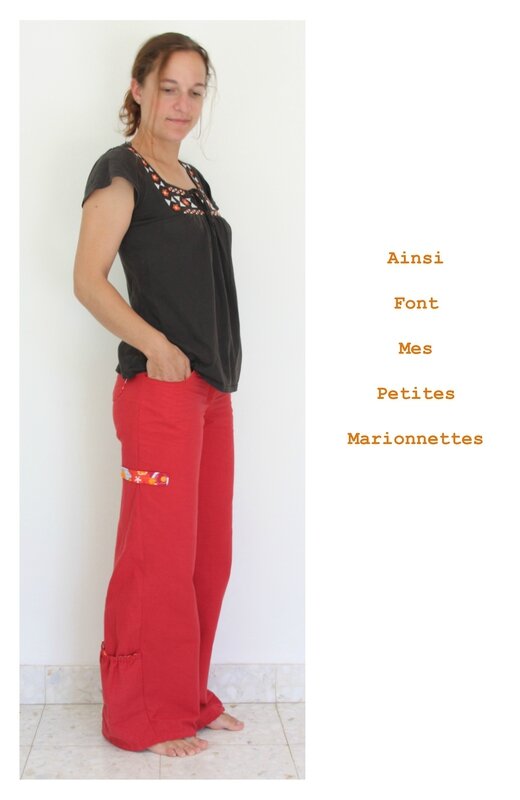 pantalon toile rouge 5