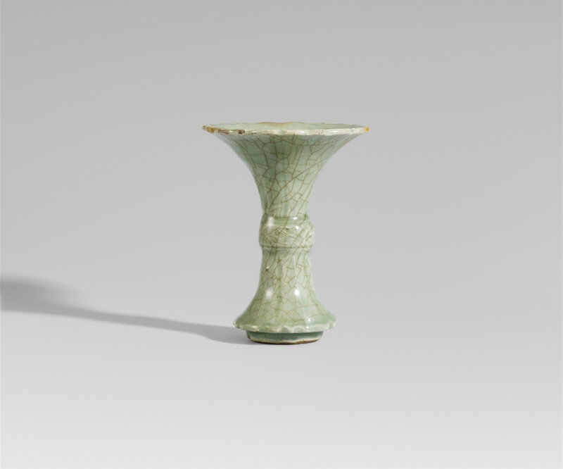 A gu-shaped celadon vase, probably Longquan, 15th-16th century