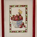 Tableau brodé sur le thème des fraises