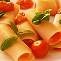 Cannellonis frais à la mousse tomate-basilic