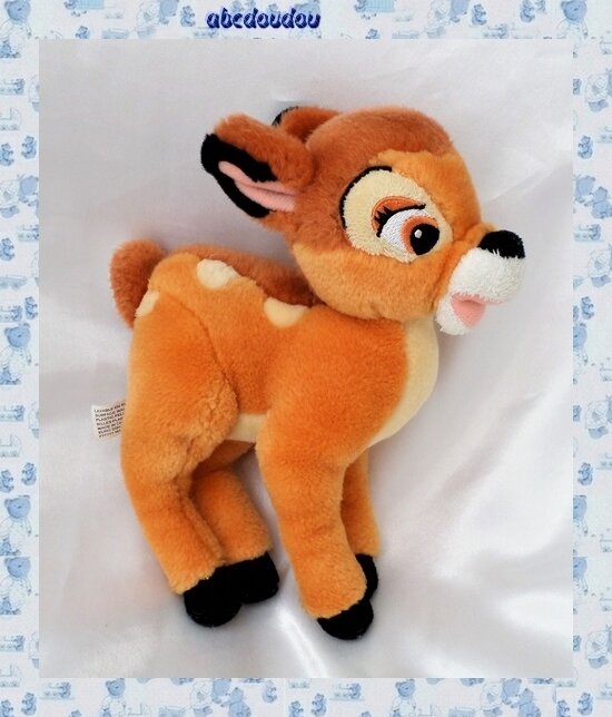Peluche Bambi Couché Nicotoy Disney - Coeur de Doudou