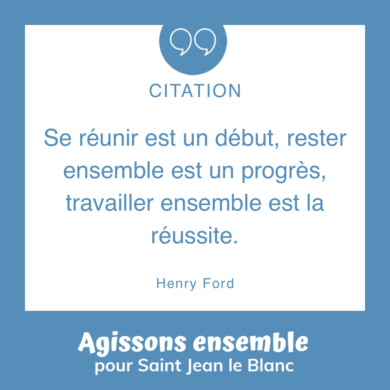 Citation Du Jour Agissons Ensemble Pour Saint Jean Le Blanc