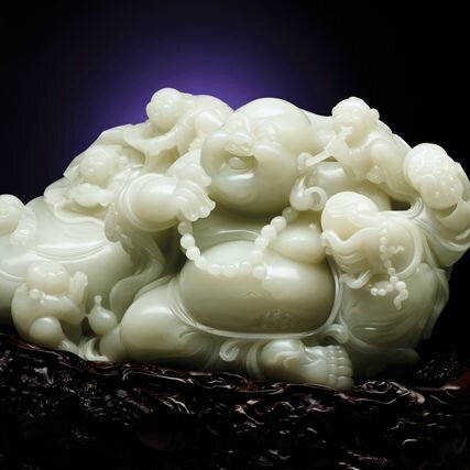 White Jade ' 'laughing Buddha' Ornament