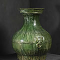Vase hu, terre cuite vernissée, chine, dynastie des han orientaux (25-220 ce)