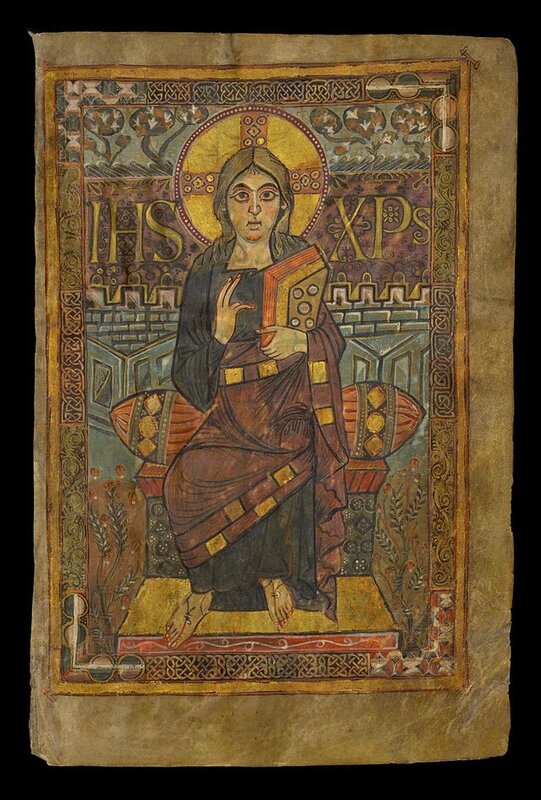 Christ, évangéliaire dit de Charlemagne, BNF Gallica