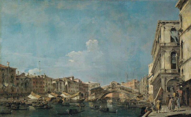 Francesco Guardi, The Grand Canal at the Rialto Bridge, c