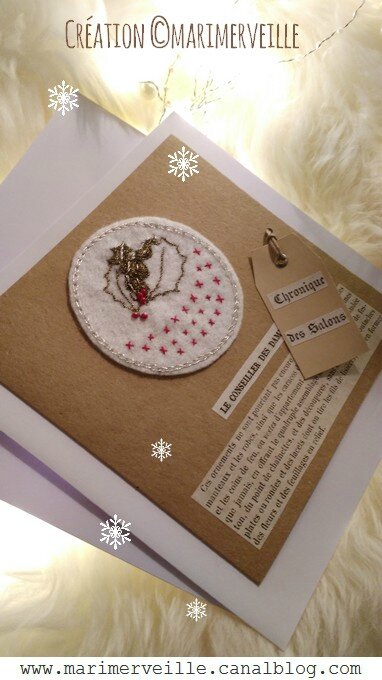 Carte Houx fil and kraft Marimerveille N°6