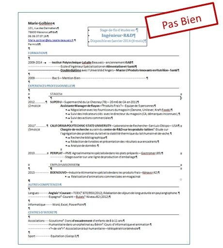 cv pas bien