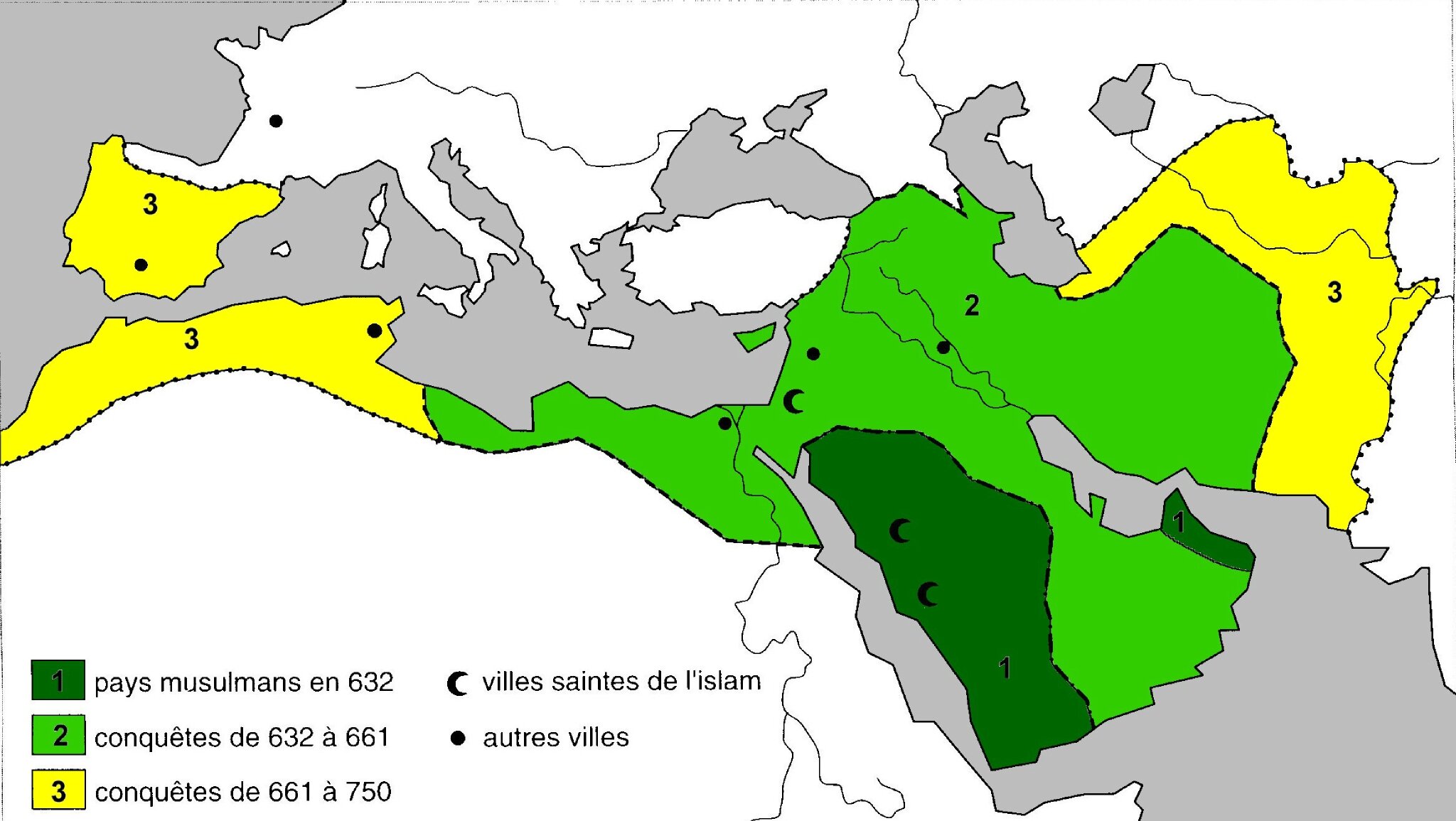 carte monde musulman moyen age Le monde musulman au Moyen âge   Cartes des 5e
