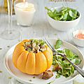 Courge farcie au quinoasotto {champignons & châtaignes} #vegan