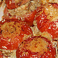 Tomates farcies au veau et fromage frais