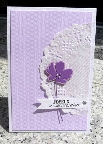 Carte Fleur Bleue Et Mauve Miaouuu