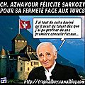Fermeté de la france face à la turquie : aznavour félicite sarkozy