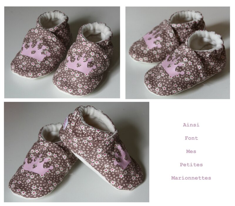 chausson couronne rose