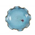 Ceramic plate with blue background 'jun-yao' shaped like a flower. song dynasty