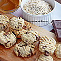 Cookies aux flocons d'avoine, beurre de cacahuète et pépites de chocolat