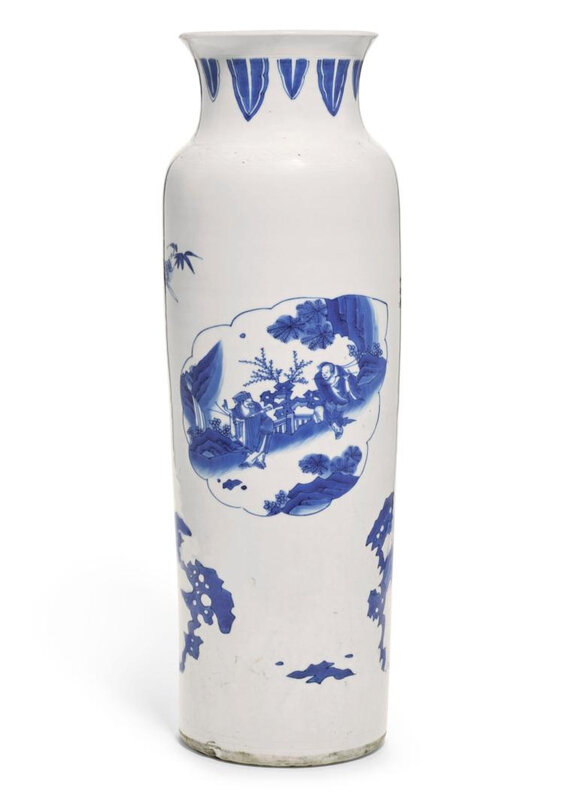 A blue and white sleeve vase, late Ming dynasty, Chongzhen period, dated to the kuiwei year corresponding to 1643