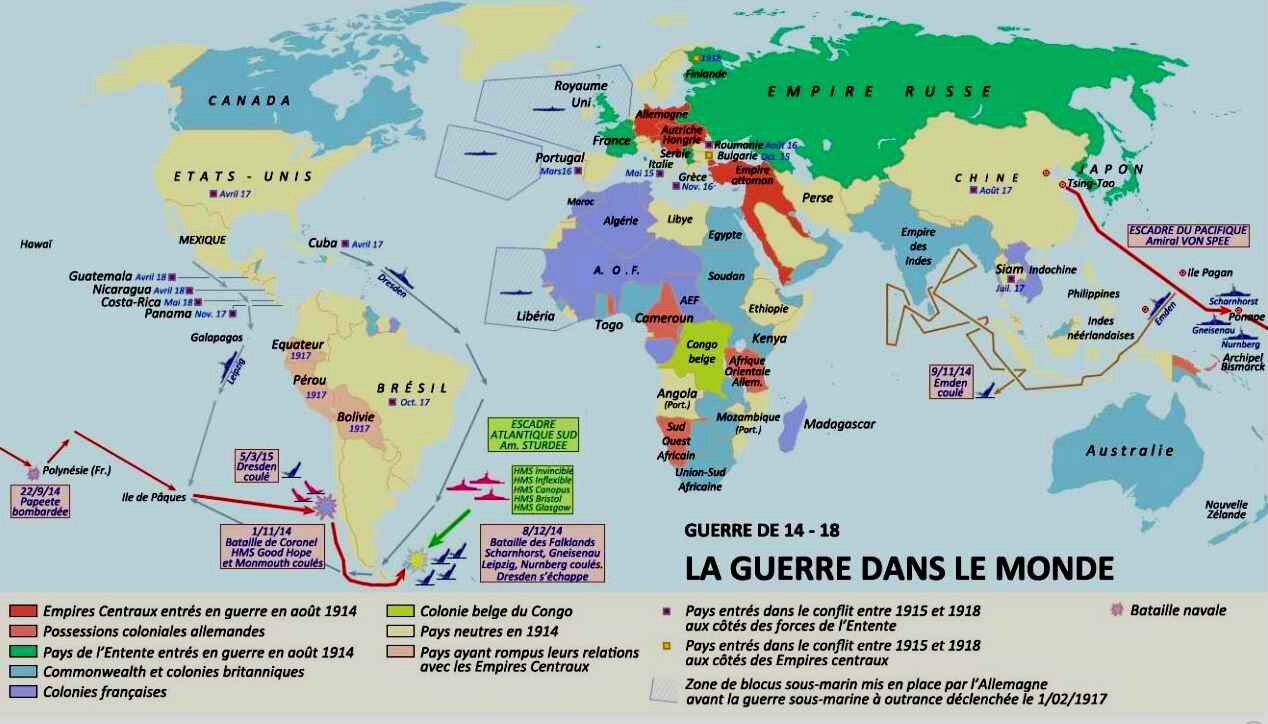 Cartes De Lévolution Des Fronts Grande Guerre