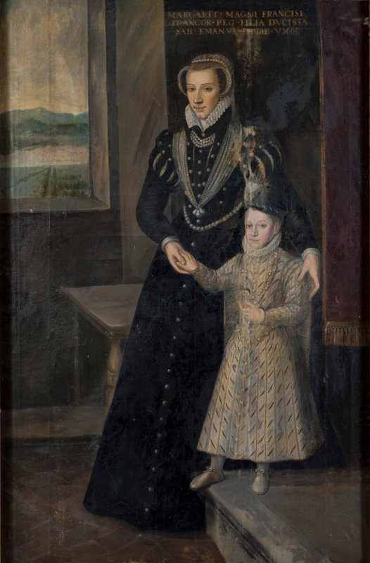 Giovanni Caracca_Ritratto di Margherita di Valois con Carlo Emanuele I di Savoia_château royal de Racconigi