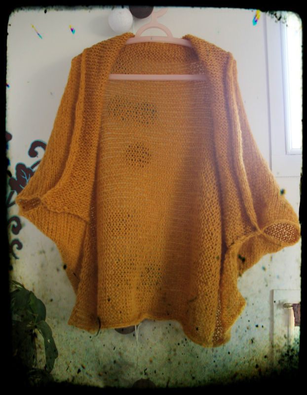 tricot gilet fait avec des rectangle