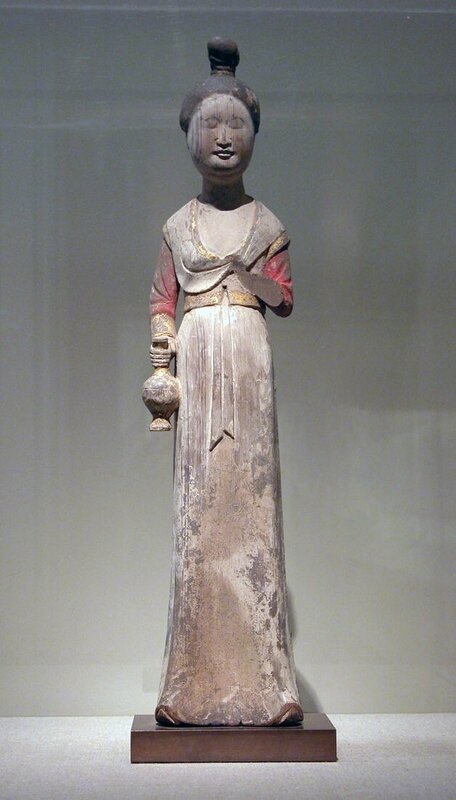Standing Female Attendant, Tang dynasty (618–907), late 7th century–early 8th century