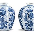 A pair of blue and white 'gourd' jarlets, marks and period of yongzheng (1723-1735)