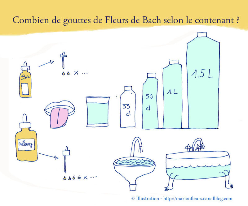 Combien de gouttes de Fleurs de Bach dans un contenant important