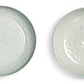 A pair of molded 'Shufu' dishes, Yuan dynasty (1279-1368)