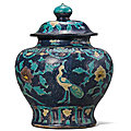 A fahua 'peacock' jar and cover, ming dynasty, 16th century