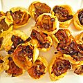 mini tartelettes feuilletées au fenouil/orange et coriandre