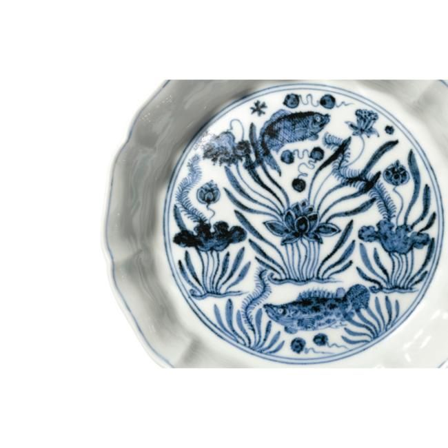 3.5/" Chinese Blue White Porcelain Mountains Rivers Scenery Writing-brush Washer