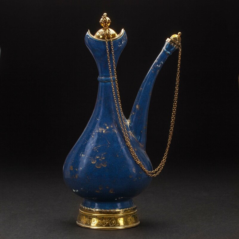 Chinese porcelain blue ewer made for the Islamic market, Jingdezhen, China, 18th century