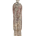 A grey pottery figure of an official, northern wei dynasty (ad 386-534)