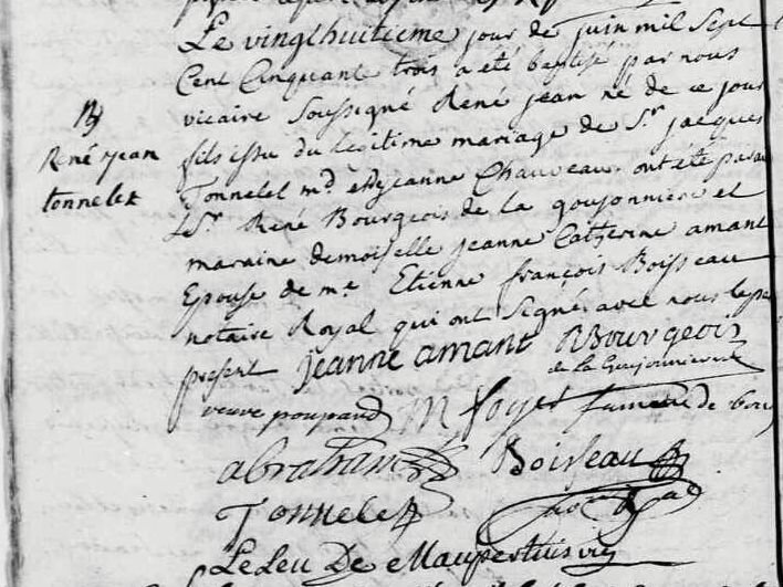 bapteme de rené jean tonnelet