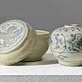 Une boîte à décor de phénix et une petit pot, Vietnam, dynastie des Lê, 16°siècle