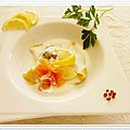 Ravioles épinards, ricotta, saumon sauce citronnée basilic.....