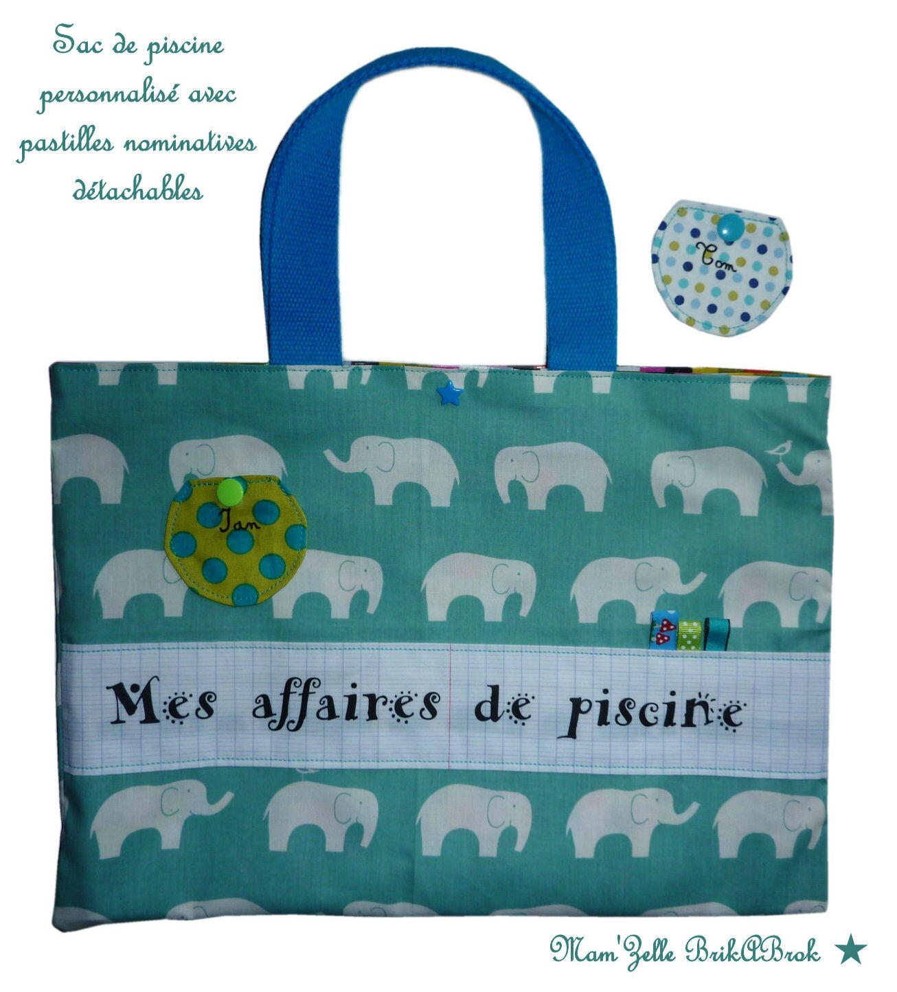 Sac piscine personnalisé avec pastilles détachables