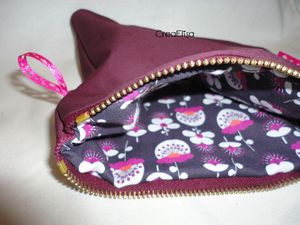 Grande pochette violet intérieur