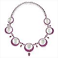 Important glassy jadeite, pink sapphire and diamond necklace, by alessio boschi