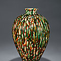 A sancai-glazed pottery jar, tang dynasty (618-907)