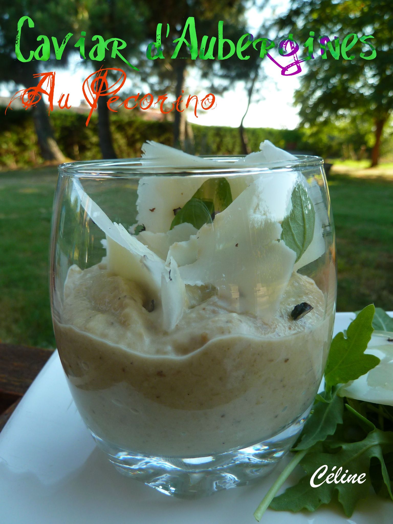 Verrine de Caviar d'Aubergine au Pecorino Les plaisirs de Céline