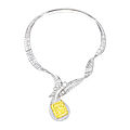 An impressive fancy intense yellow diamond and diamond necklace, designed by anna hu