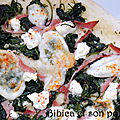 Pizza blanche jambon, ricotta et épinards