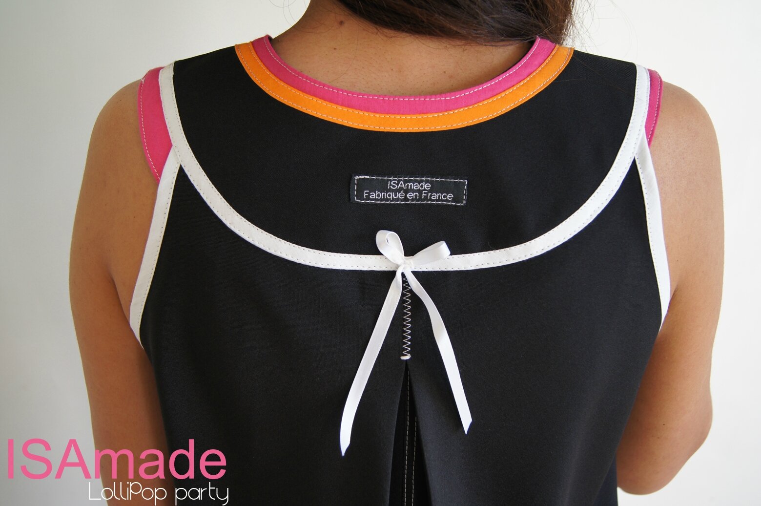 Robe trapèze Chasuble Asymétrique Noire & Blanche et couleurs acidulées Graphique Couture tendance Printemps2014