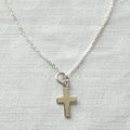 Collier Croix PF en argent massif sur chaîne en argent massif
