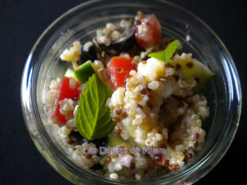 Salade méditerranéenne au quinoa-boulgour
