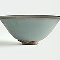 A fine and rare 'jun' teabowl, northern song dynasty (960-1127)